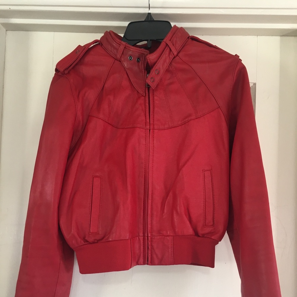 Knoles & Carter Red Italian Lamb Leather Jacket